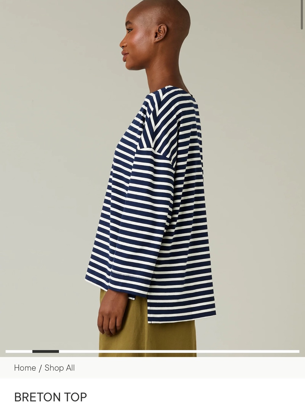 Beyond Nine Breton in Navy Ecru Stripe - Picture 3 of 8
